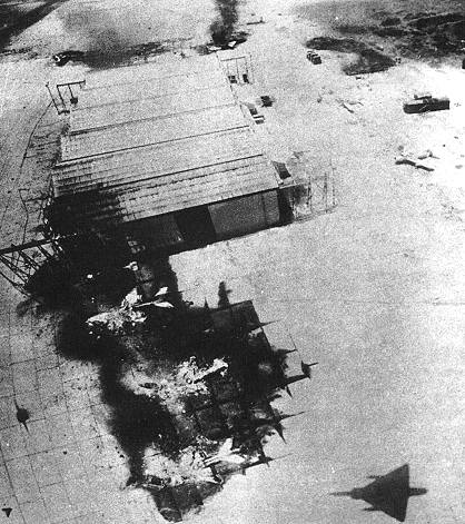 In an Israeli surprise attack the Egyptian Air Force was destroyed on the ground before the ground invasion SixDayWar
