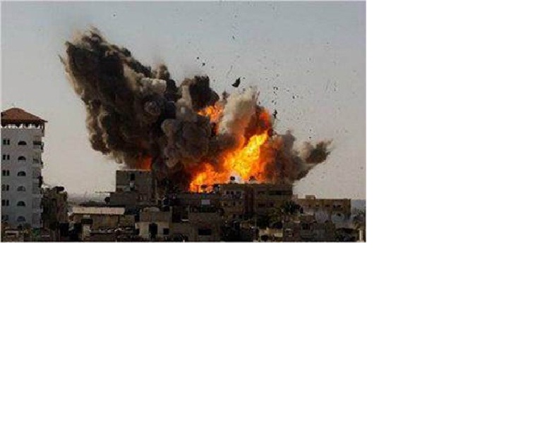 One of thousands of Israeli air strikes and shellings of Gaza