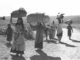 Palestinian refugees on the move in 1948 - many were massacred by Zionist militias