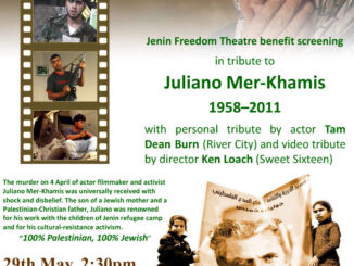 Jenin Freedom Theatre benefit screening of Arna's Children in tribute to Juliano Mer-Khamis