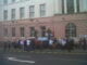 Supporters gathered both inside and outside the court