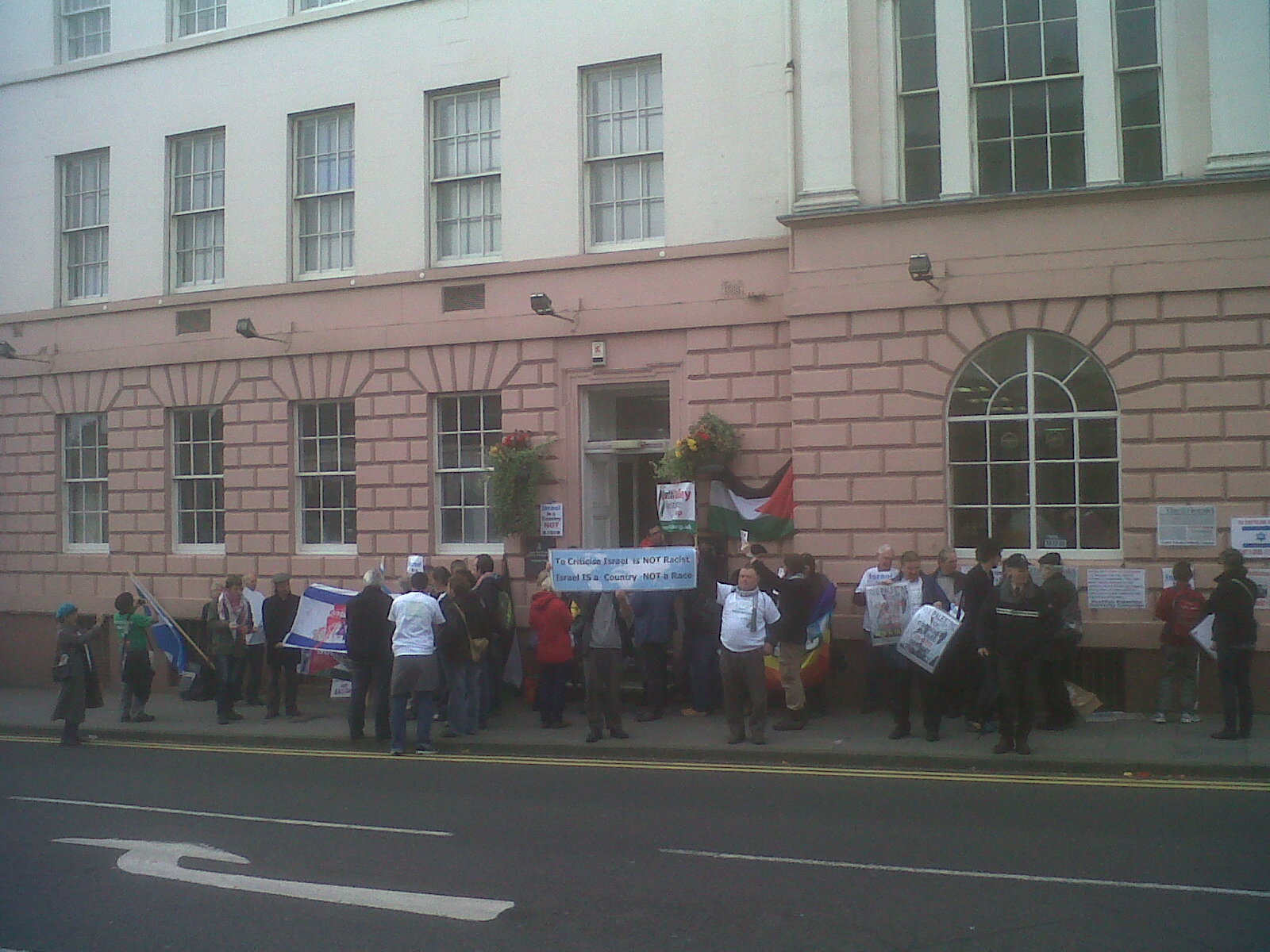 Supporters gathered both inside and outside the court