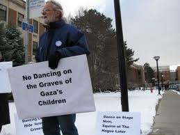 A placard carrier in one of the US protests