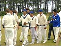 The Israeli cricket team had to play behind barbed wire inside a UK military base