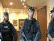 Israeli police blocking participants and audience from entering the Palestine National Theater in E. Jerusalem