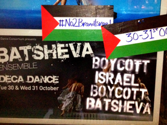 Someone protested Edinburgh Festival Theatre's promotion of Batsheva and Brand Israel