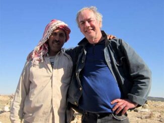 Zanuta shepherd, Suleiman, on the left with Hebden Bridge's Ron Taylor