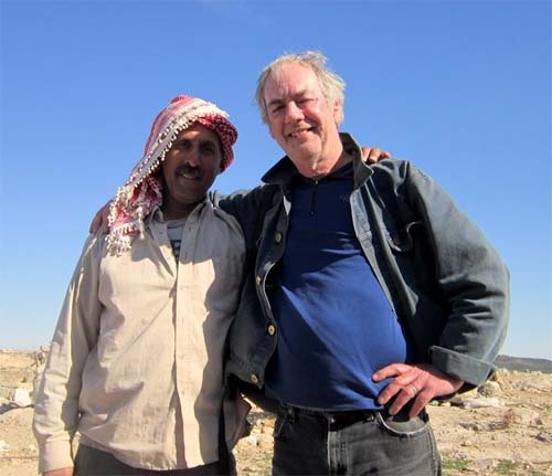 Zanuta shepherd, Suleiman, on the left with Hebden Bridge's Ron Taylor