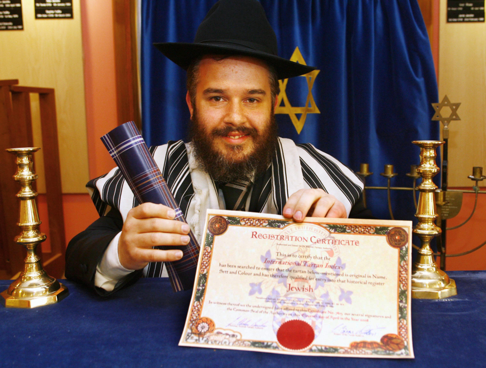 Scottish Rabbi with official Jewish kosher tartan