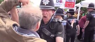 Police keeping calm and maintaining order