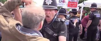 Police keeping calm and maintaining order