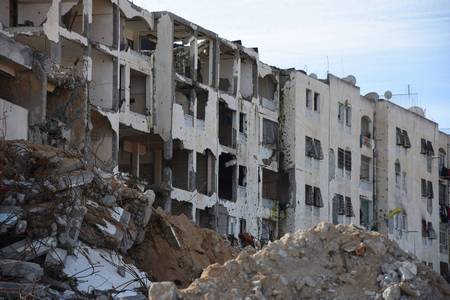 Destruction of homes in Um al Nasser Northern Gaza during Operation Protective Edge 2014