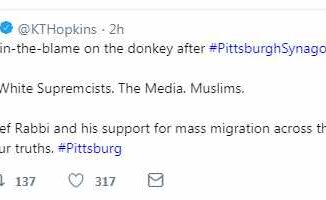 Katie Hopkins antisemitic Pittsburgh tweet