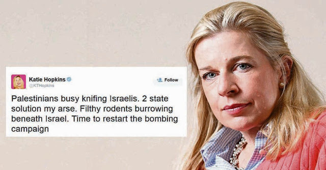 katie hopkins Palestinians filthy rodents