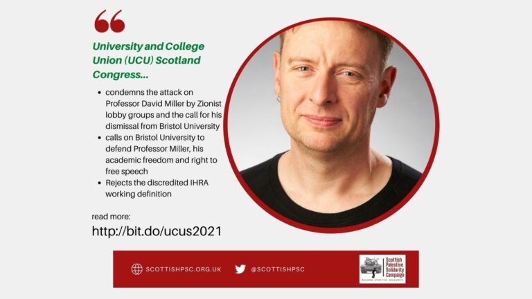 Twitter Scottish PSC Stands with David Miller UCUS