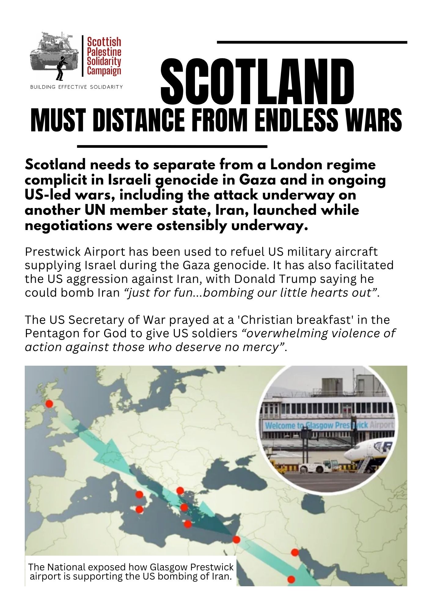 Leaflet: Scotland must distance from endless wars