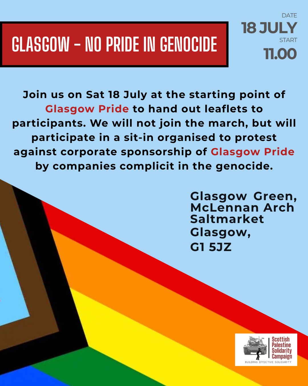 Glasgow: No Pride in Genocide!